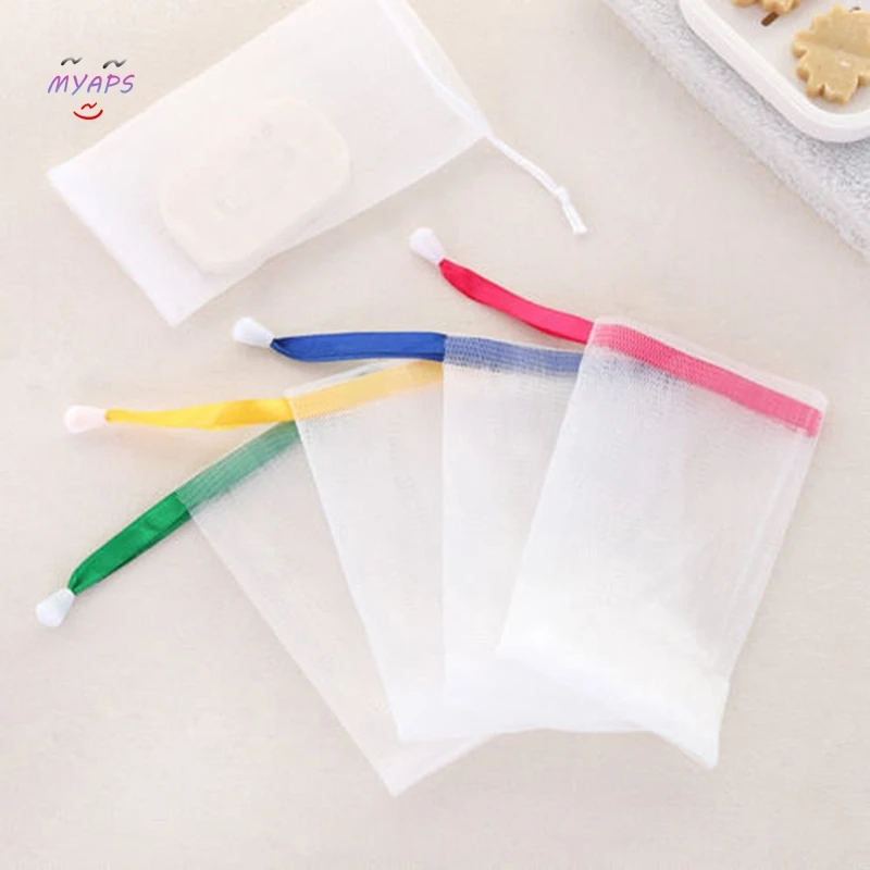 10pcs Facial Cleanser Manual Foaming Net Bag Wash Face Soap Liquid Soap Whipped Mousse Bath Shower Blister Foaming Net