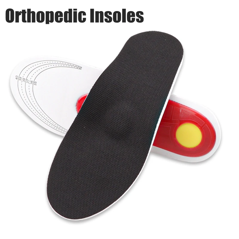 1Pair Arch Support Plantar Fasciitis Shoes Insoles Flat Foot Orthopedic Insole Men Women EVA Shock absorbing Non slip Shoe Pads