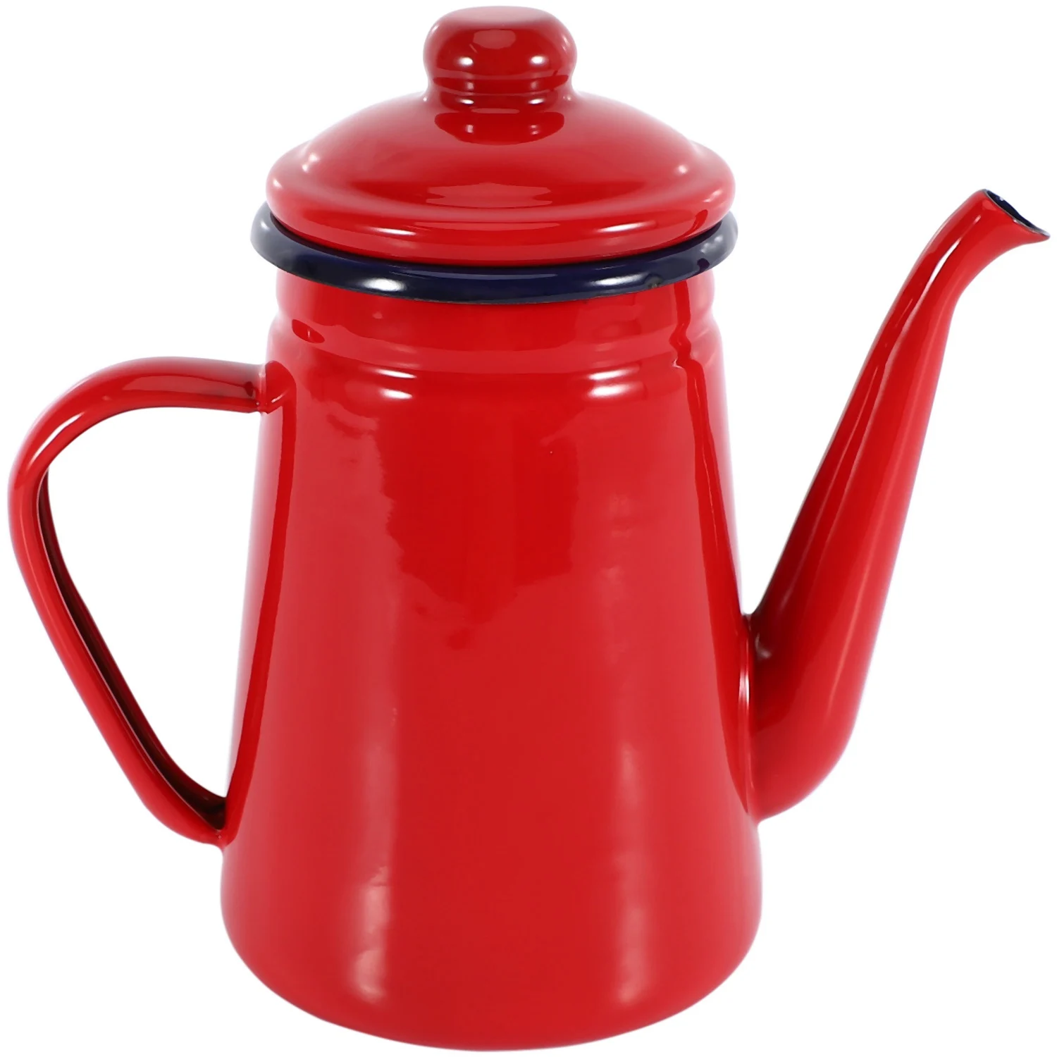 

1.1L Enamel Coffee Pot Hand Tea Kettle Induction Cooker Gas Stove Universal Red