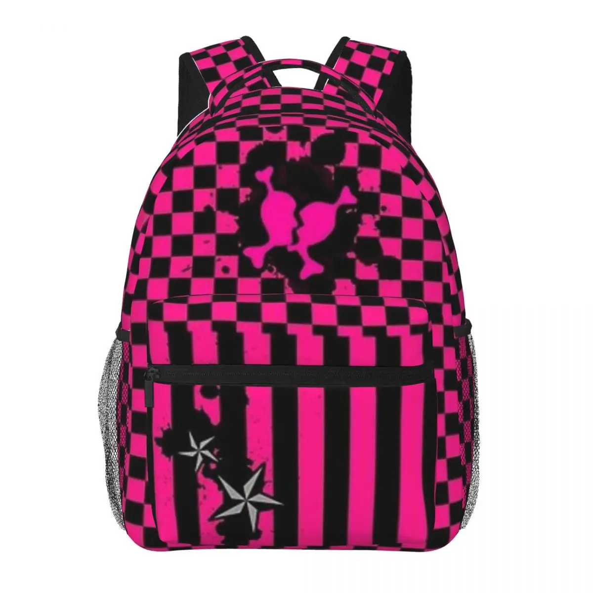 Punky Pink Emo New Fashionable Schoolbag Students Backpacks Daily Rucksack Large Capacity Knapsack