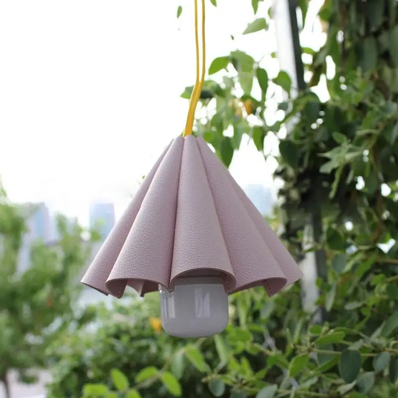 PU Leather Waterproof Lampshade LED Light Protective Cover Durable Hanging Garden Path Light Replacement PU Sleeve For Camping