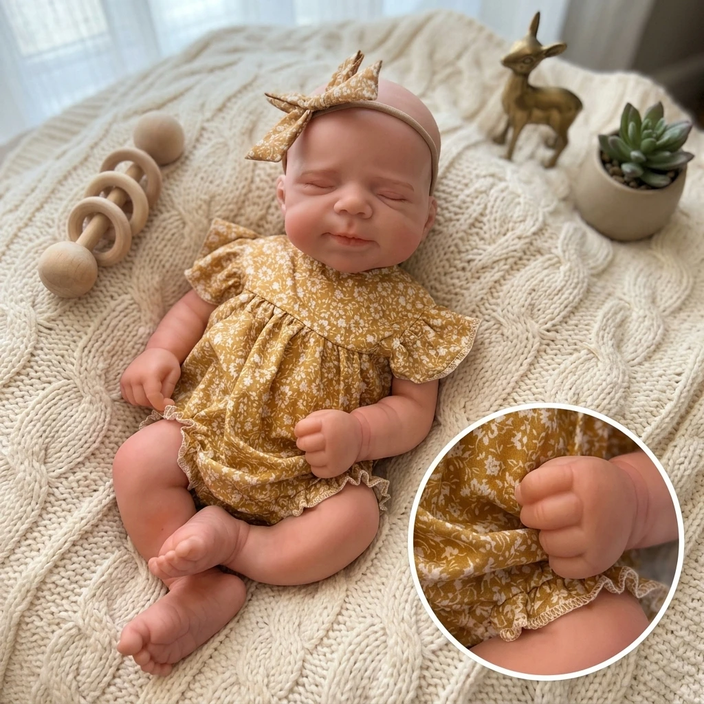 13 Inch Pascale Full Body Silicone RebornBebe Doll Lifelike Newborn Realistic Hand-Painted Waterproof  Art Ornament for Birthday