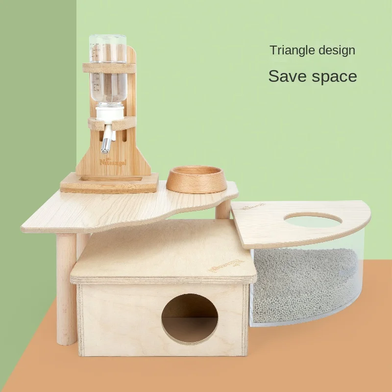 Triangle Wave Hamster Platform Space-Saving Thickened Wooden Nest Cage Landscaping Supplies Portable Simple Waterproof Medium