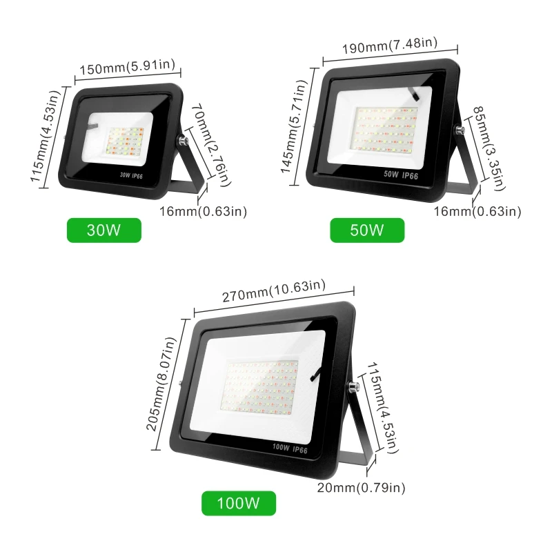 30W 50W 100W RGB Flood Light Lamp Outdoor AC220V Garden Lighting Floodlight Waterproof Reflector Led Rgb Spotlight with Remote