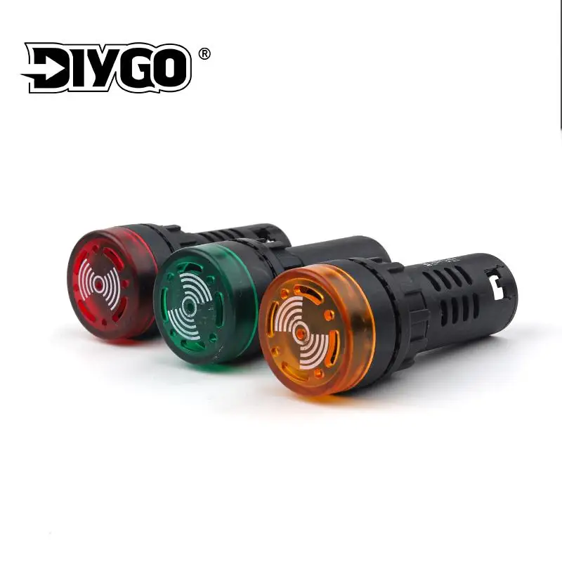 

1PCS AD16-22SM 12V 24V 110V 220V 380V 22mm Flash Signal Light Red LED Active Buzzer Beep Alarm Indicator Red Green Yellow