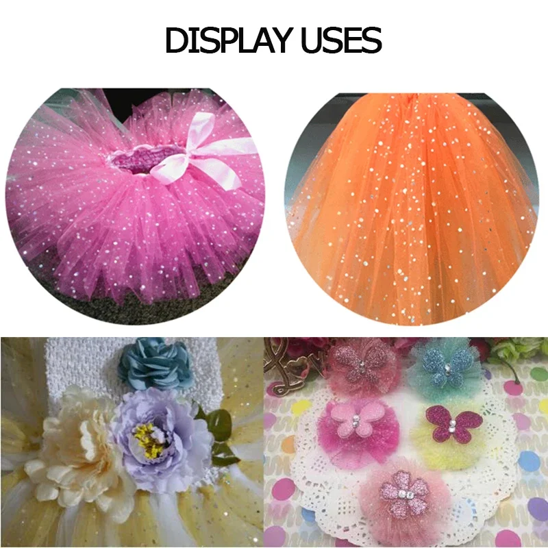 15cm 10Yards Glitter Sequin Tulle Roll Tutu Fabric Organza Laser Crafts White Tulle Baby Shower Party Decor Wedding Decoration