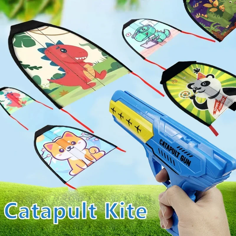 

Kids Slingshot Kite Windless Flight Rubber Band Catapult Toy Launcher Outdoor Catapult Kite Toys for Boys Christmas Gift