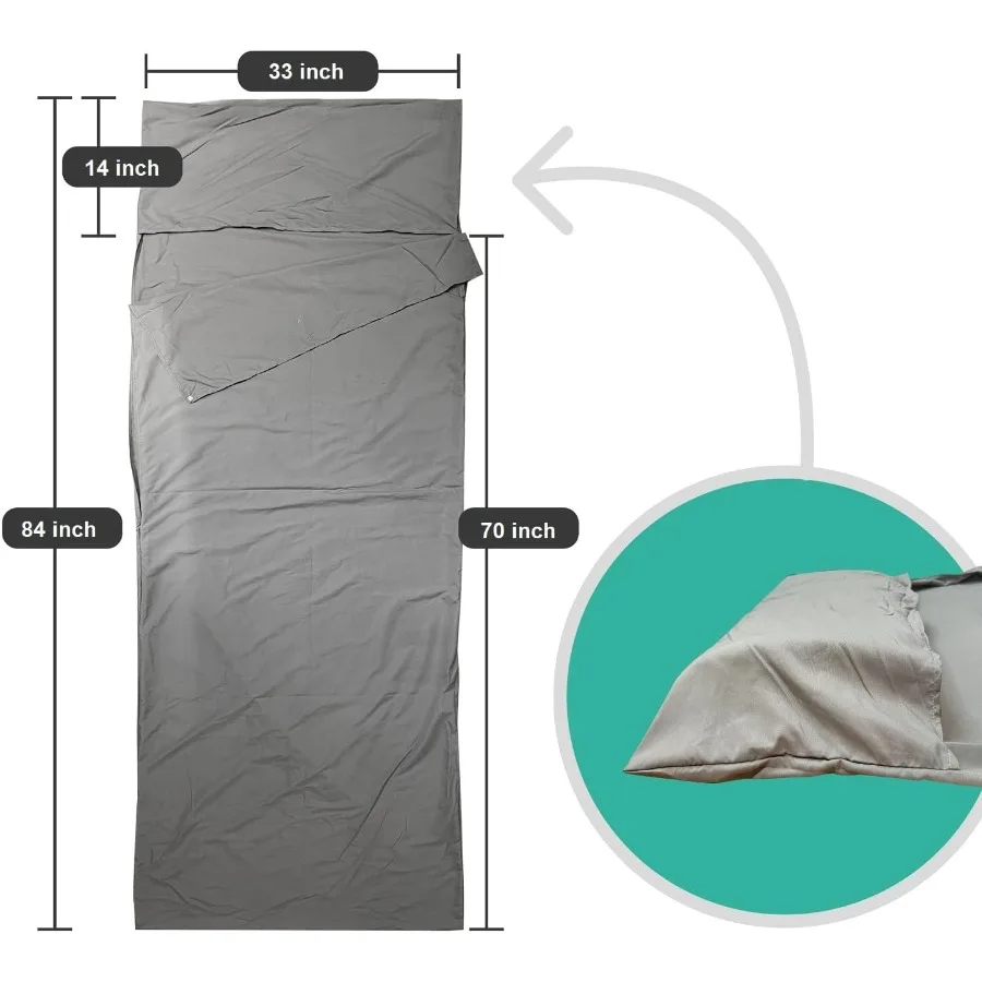 بطانة كيس النوم خفيفة الوزن للكبار كيس النوم أوراق السفر للفندق أكياس النوم للبالغين ورقة خط القطن خفيفة الوزن C #3