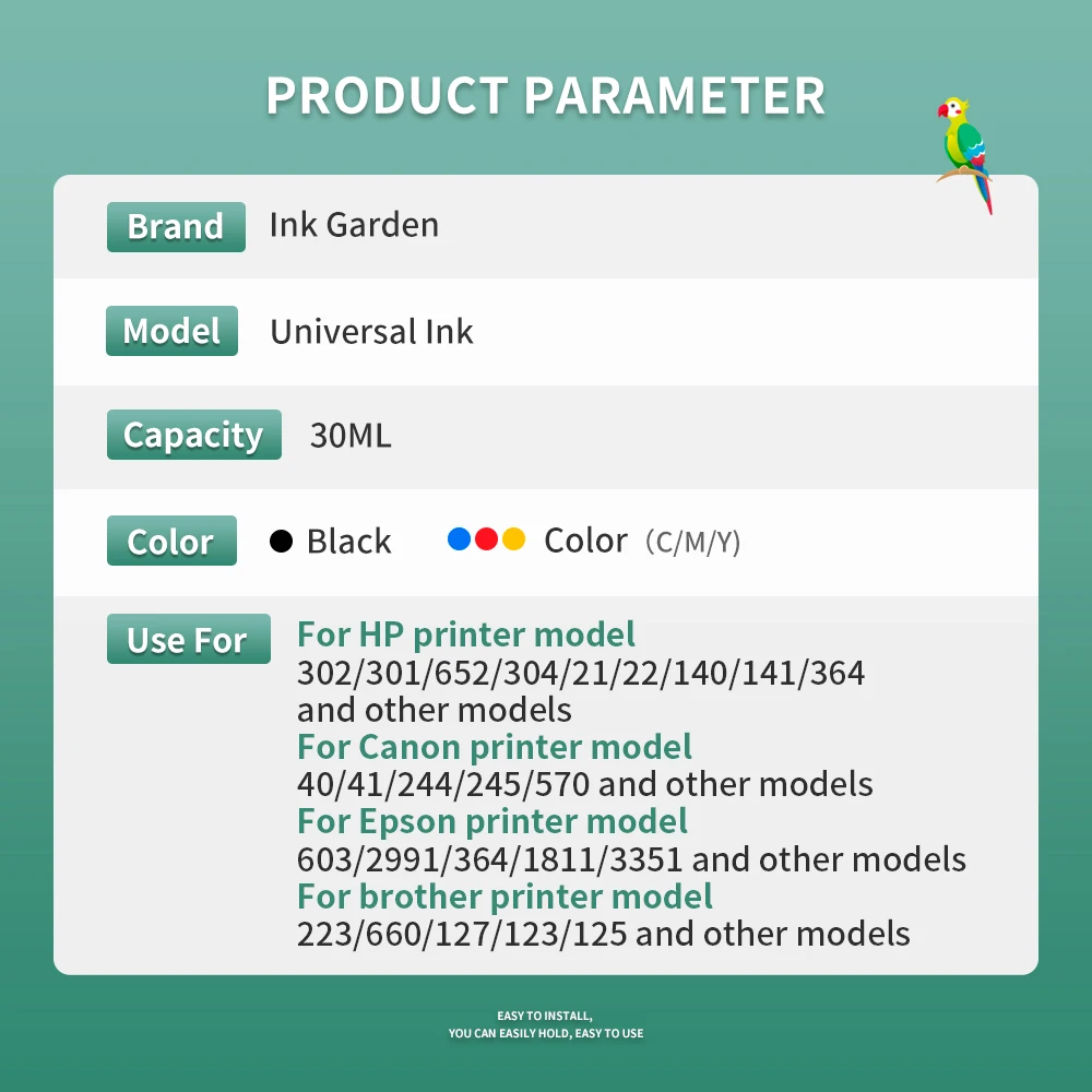 Universal Refill Dye Ink Kit CISS For Epson Canon HP Brother Inkjet deskjet officejet Printer Compatible 301 664 305 302 XL