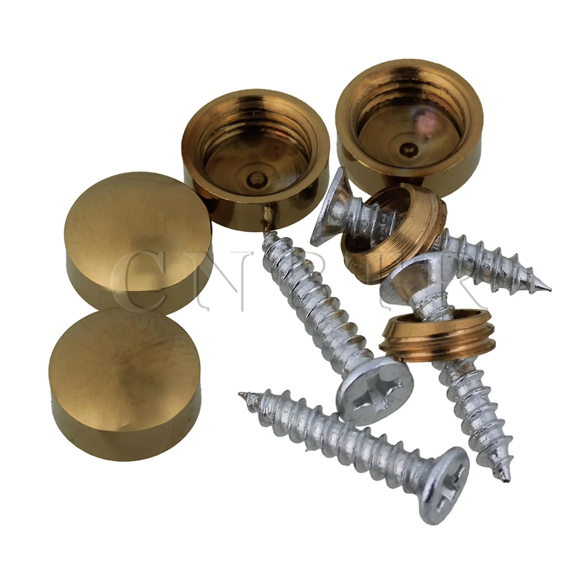 CNBTR 16/24/32PCS Copper Decorative Nail Mirror Fixing Screws Washers Flat Advertisement Fittings Brass Cover  Furniture