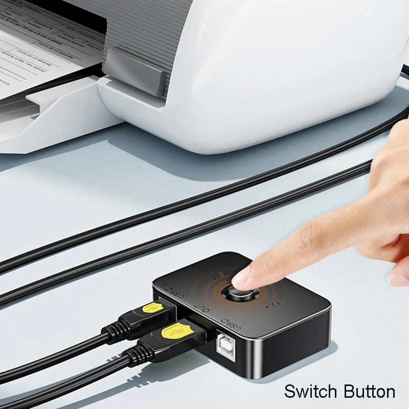 USB2.0 Printer HUB Controller for 2 Computer Sharing 1 Printer Switch Converter Computer Printing Box Extend Adapter Splitter