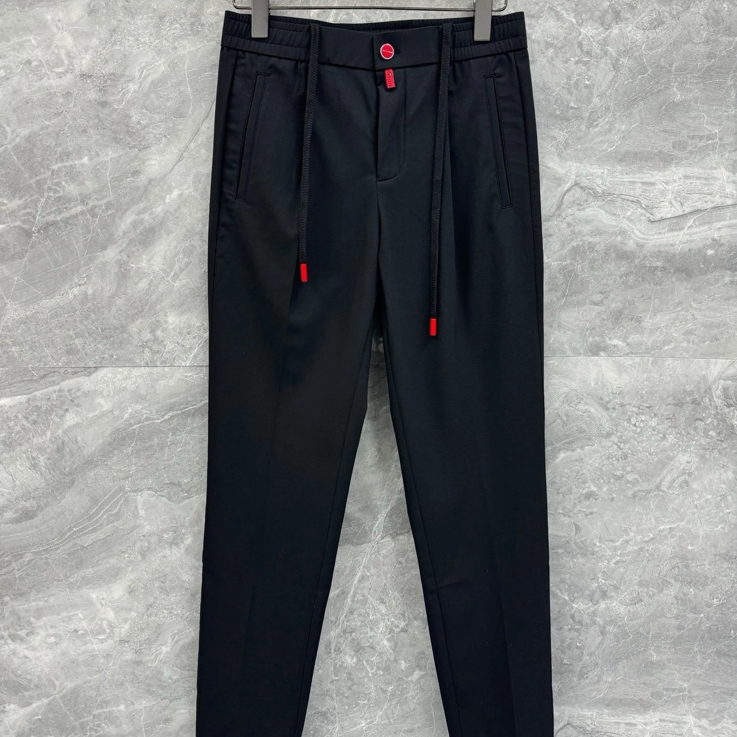 

Ktion 25aw old money business casual solid color elastic waist men's casual trousers