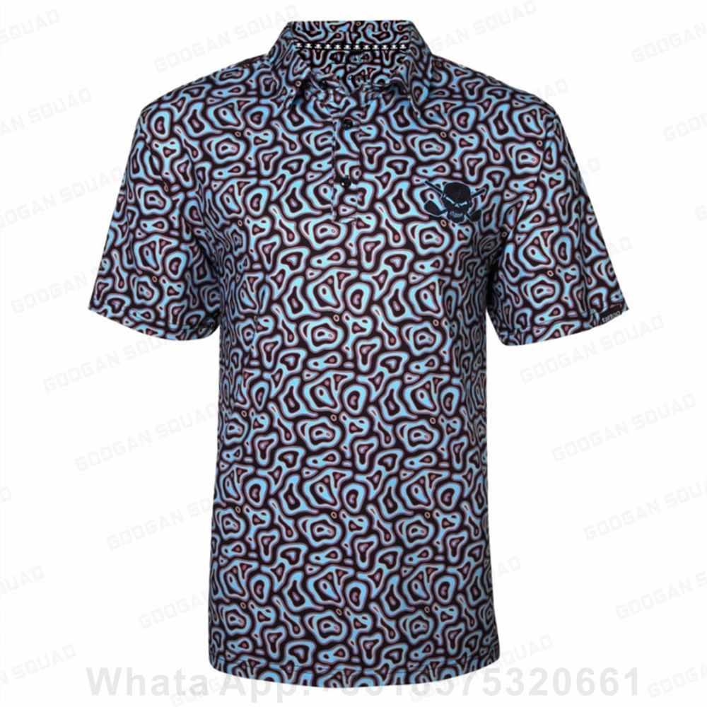 Mannen Golf Shirts Fashion Polo Shirt Revers High-End Zomer Korte Mouwen Sport Shirts Bloemen Casual Print Ademende Polo shirt