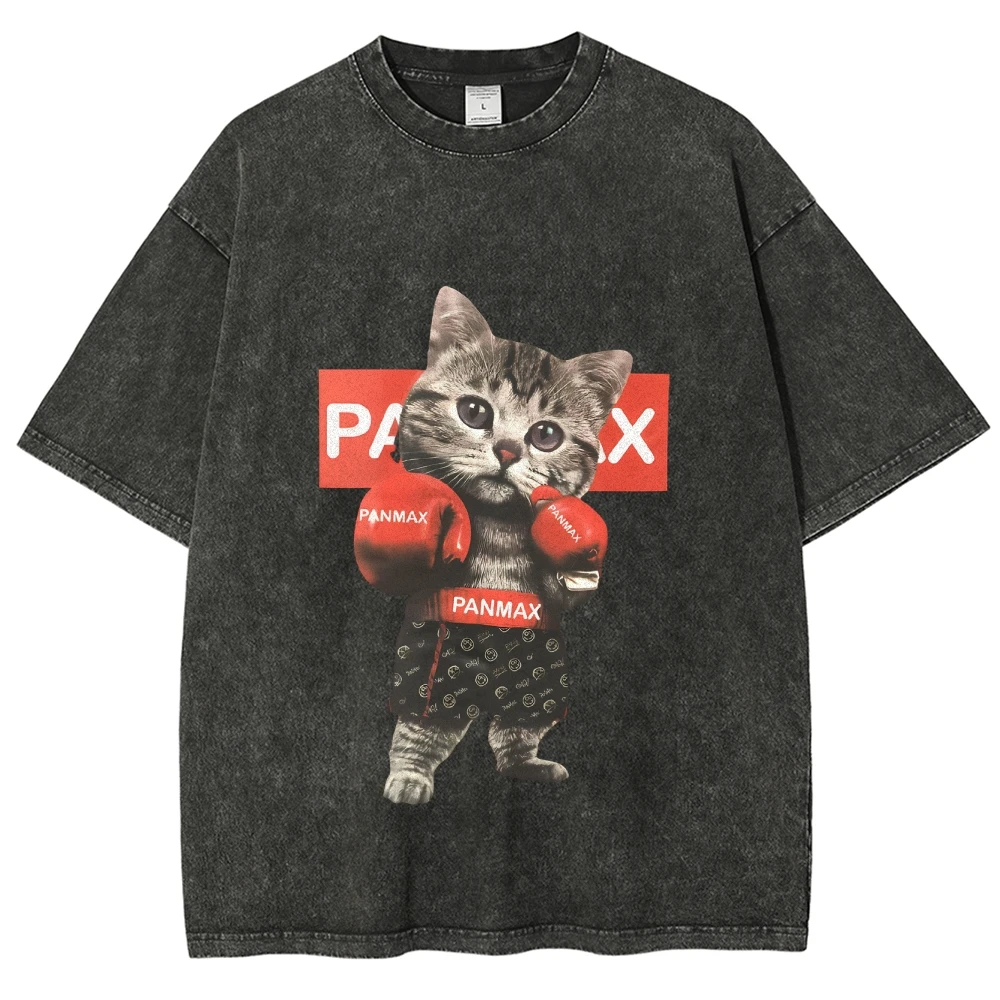 

NEW Y2K Animal Graphic T-Shirts Vintage Hip Fashion Oversized Tees Streetwear Casual Acid Washed Tops for Men Women