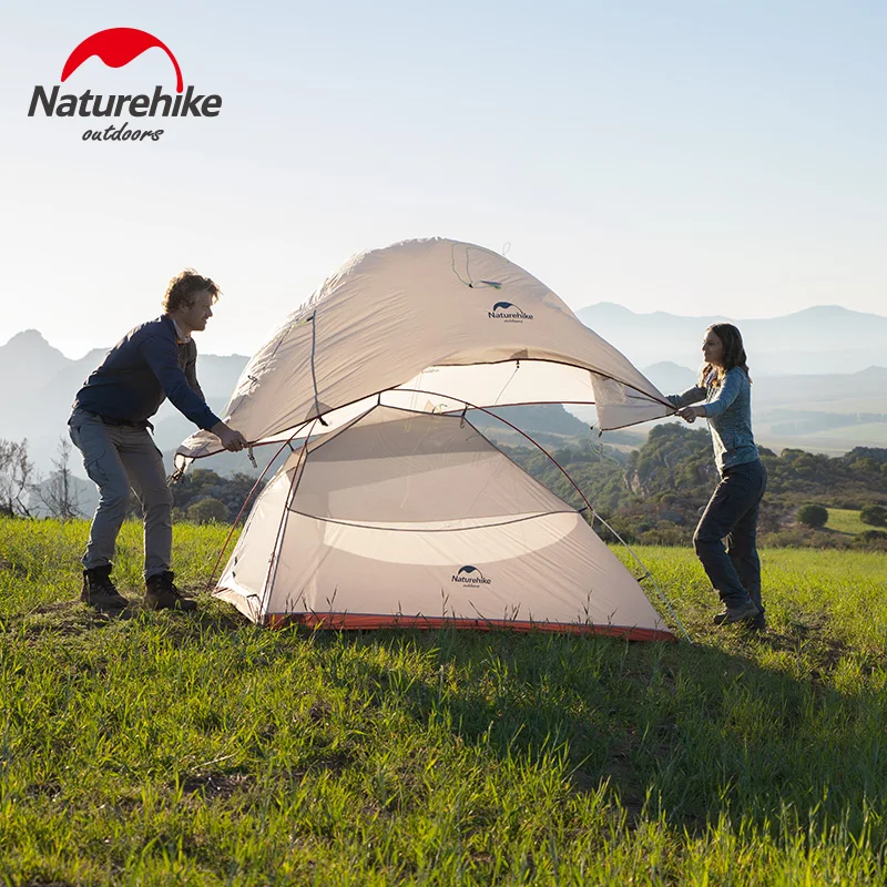 Naturehike Cloud Up Serie 123 ترقية خيمة التخييم مقاوم للماء خيمة المشي لمسافات طويلة في الهواء الطلق 20D 210T خيمة الظهر النايلون مع حصيرة مجانية