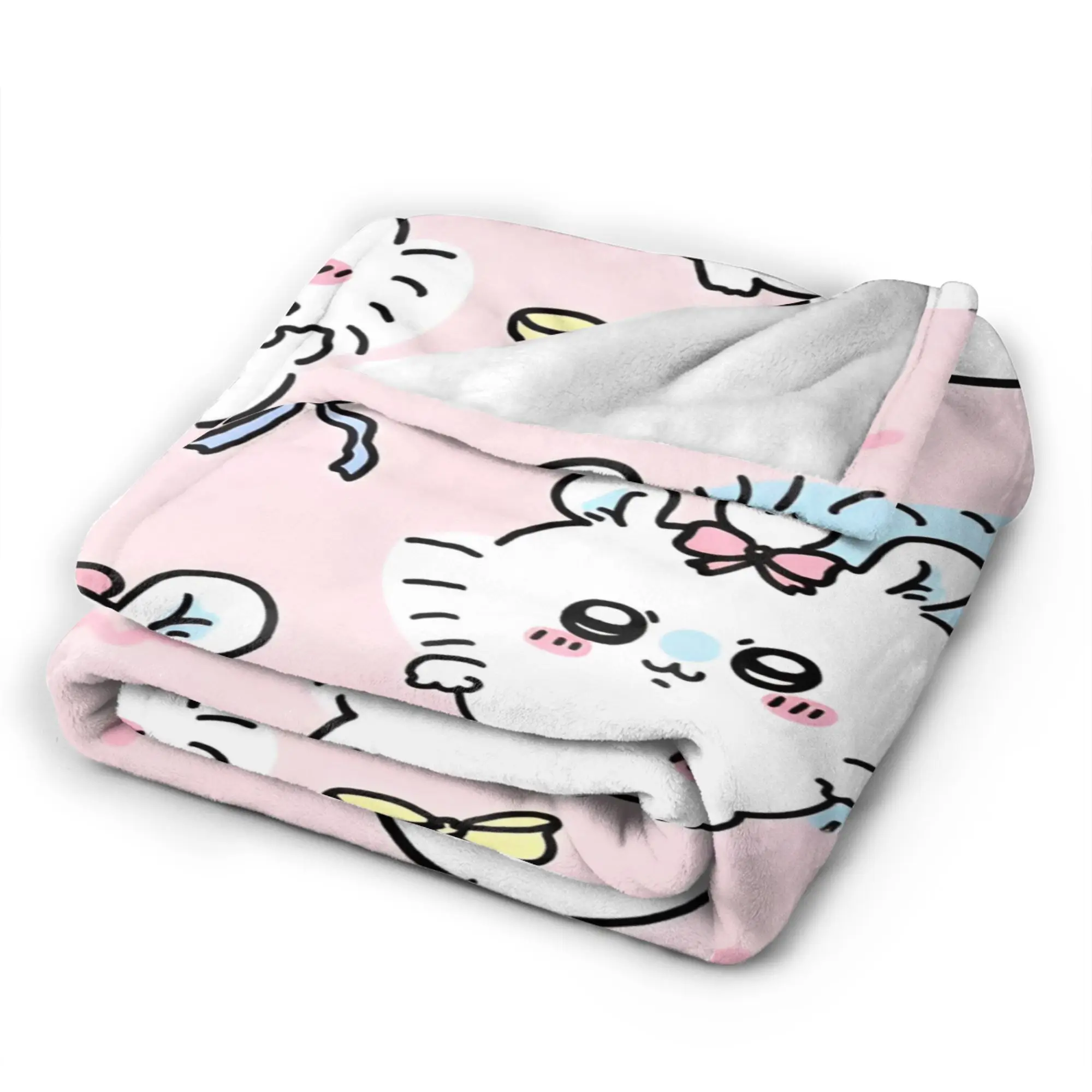 Chiikawa Momonga البطانيات Kawaii الكرتون غامض الجدة لينة رمي بطانية للسرير أريكة النسيج ديكور