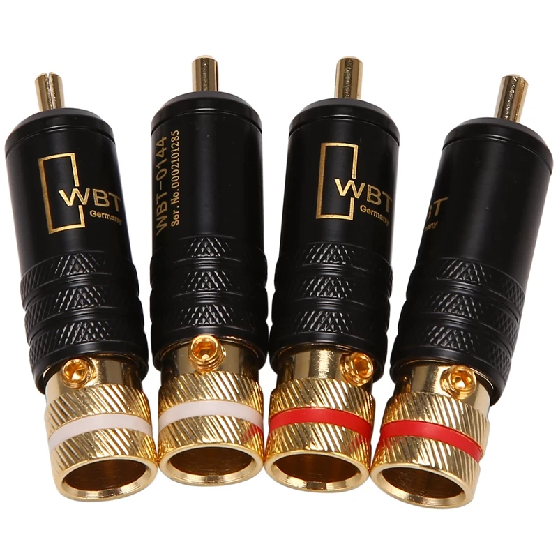 

4Pcs Rca Locking Plugs Audio Video Connectors