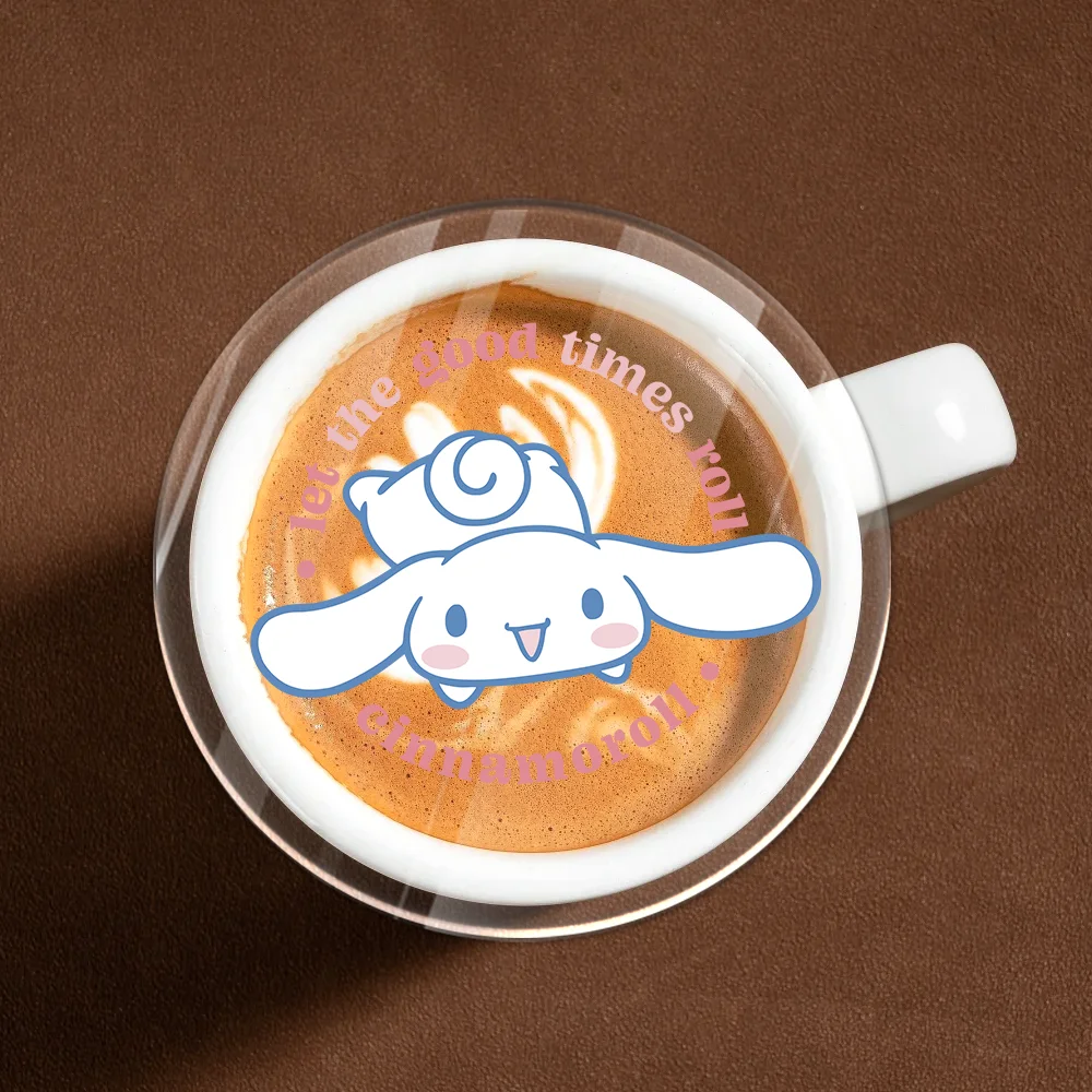 Sanrio Acrylic Cup Mat Cup Lid Kitty Melody Kuromi Cinnamoroll Pochacco Circular Coffee Coasters Mug Mat Table Placemat Decor