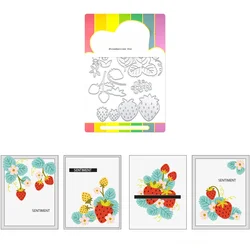 2024 New Sweet Strawberries Leaves Flowers Metal Cutting Dies and Scrapbooking For DIY Craft Greeting Card Making no Clear Stamp