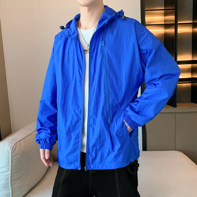 

New 2025 Klein Blue UV Protection Clothing ex Outdoor Fiing Jaet Youth Faion Loose Fit Long Sve Zipper Closure Hat