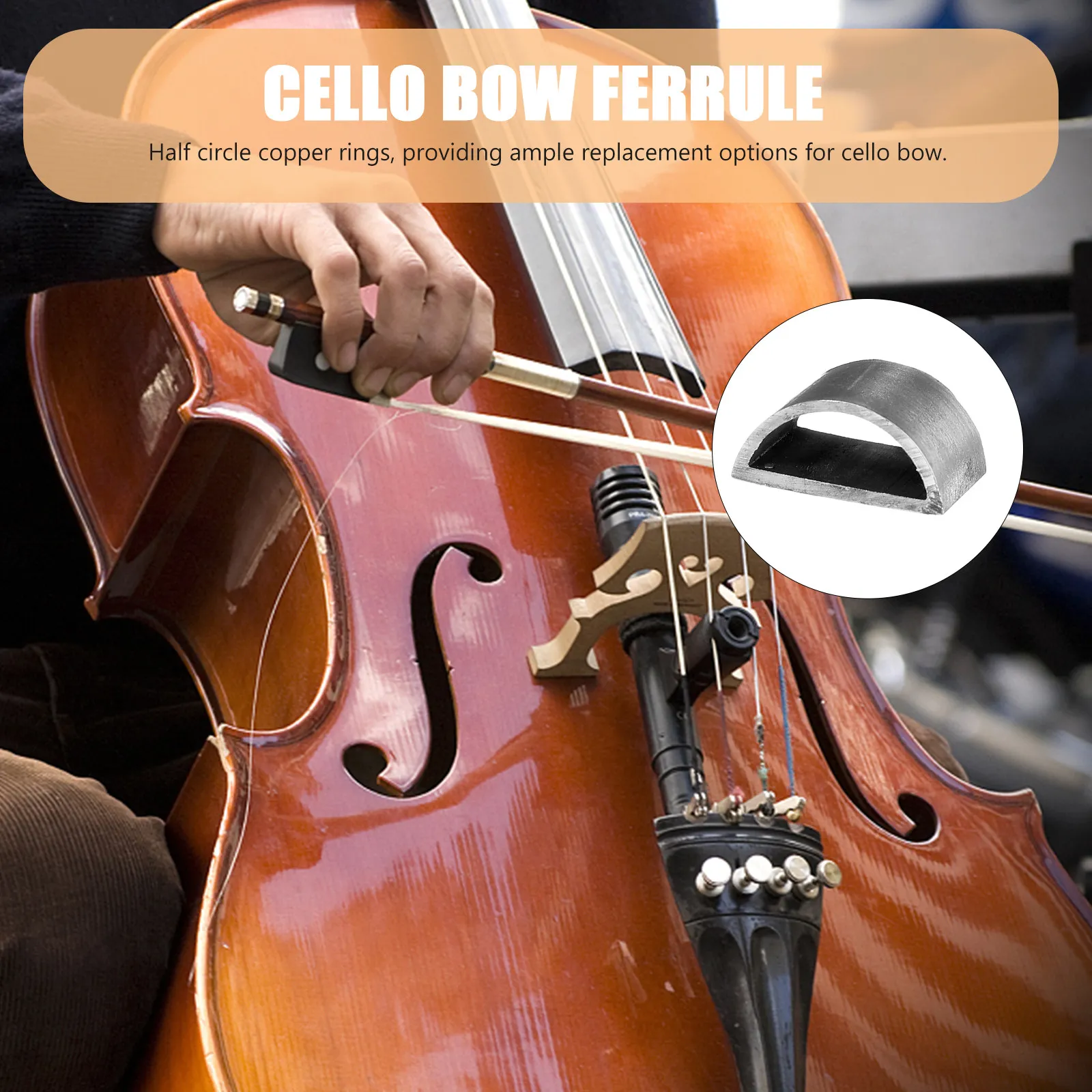 

3Pcs Violin Bow Ferrule Set Solid Copper Replacement for Violin Frog DIY Repair Parts Professional Accessories Use