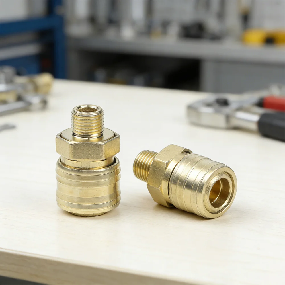 For Workshop Use Quick Coupling Leak Resistant Air Connector Pneumatic Part Brass Coupler One-sided Shut-off Valve