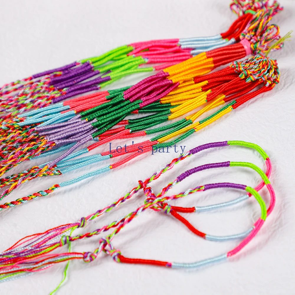 20Pcs Colorful Woven Rope String Bracelet Ankles for boy girl Birthday Party Favors Baby Shower Wedding Party Guests Small Gifts