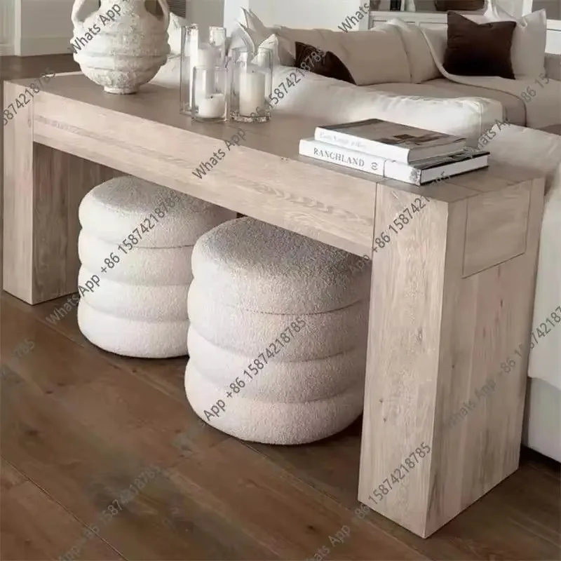 X5 Medieval Style Solid Wood Entrance Table Household Designer Cream Style Against The Wall Entrance Table Creative Sofa Back Ca