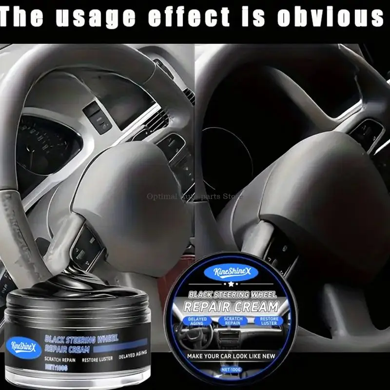  Car Steering Wheel Repair Cream, Leather Rubber Plastic Restorer Paste, Auto Interior Scratch Renew Repair Paste