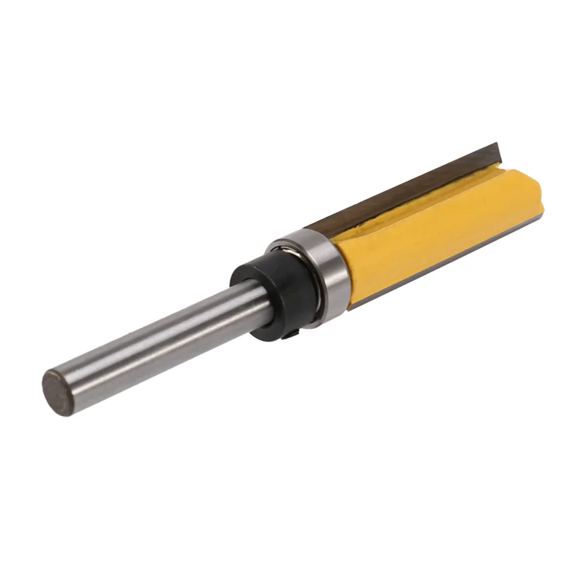 Y50A-12 Buah Bit Router Trim Siram Bit Router Bantalan Atas 1/4 Inci Bit Router Templat Pola Lurus Batang