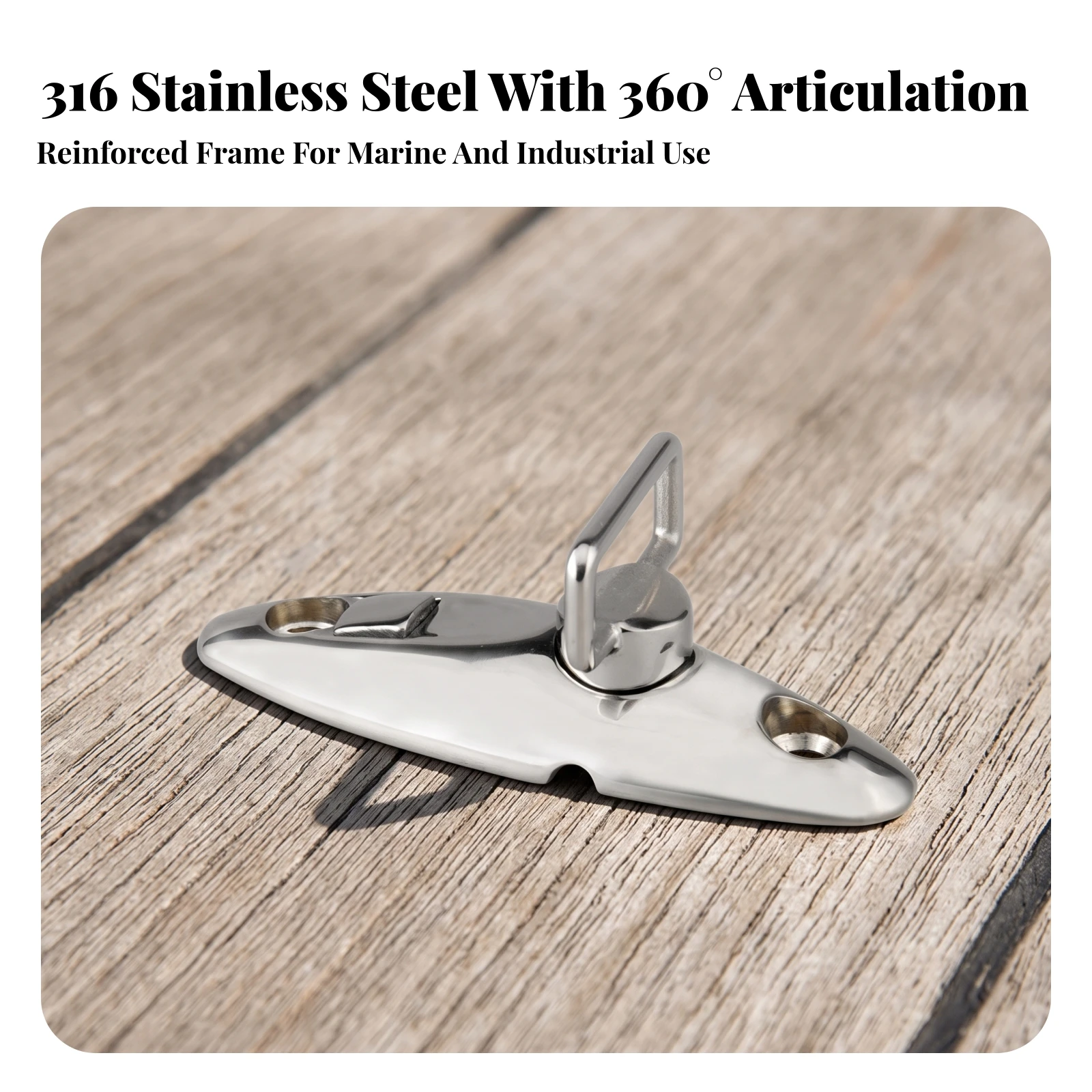 Boat Hinge with Rotating Loop Smooth Stainless Steel Deck Hinge Easy Installation Quiet for Yacht Builders, Boats, Yachts