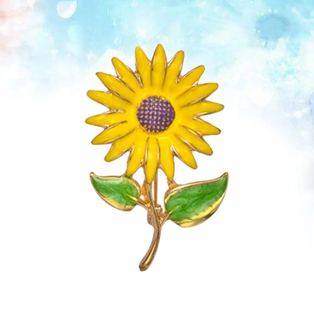 

Brooch Alloy Breastpin Gold Tone Flower Pin Badge For Women Girls Wedding Sunflower Breastpin Party Accessory