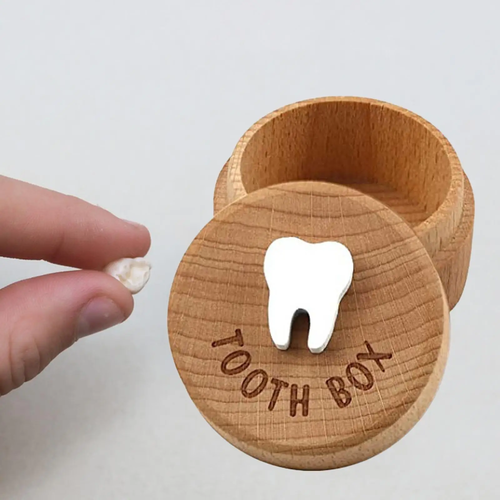 Personalized Wooden Baby Tooth Storage Organizer Keepsake Box for Kids Lost Tooth Fetal Hair Birthday