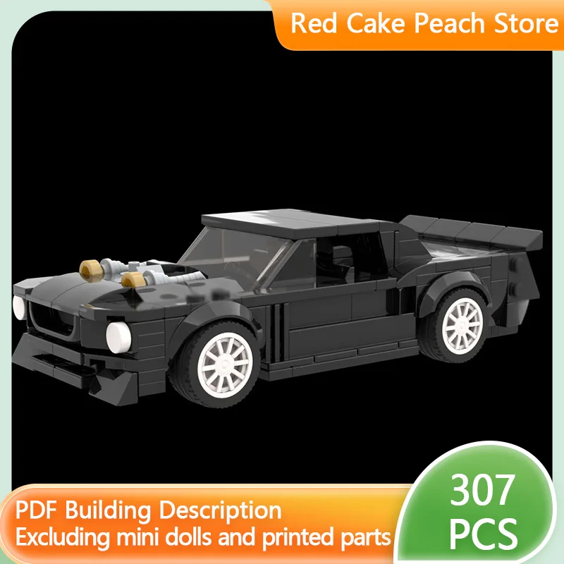 

City Car Model MOC Building Bricks Black Modified Racing Car Modular Technology Children Holiday Gifts Assemble Toys Suit