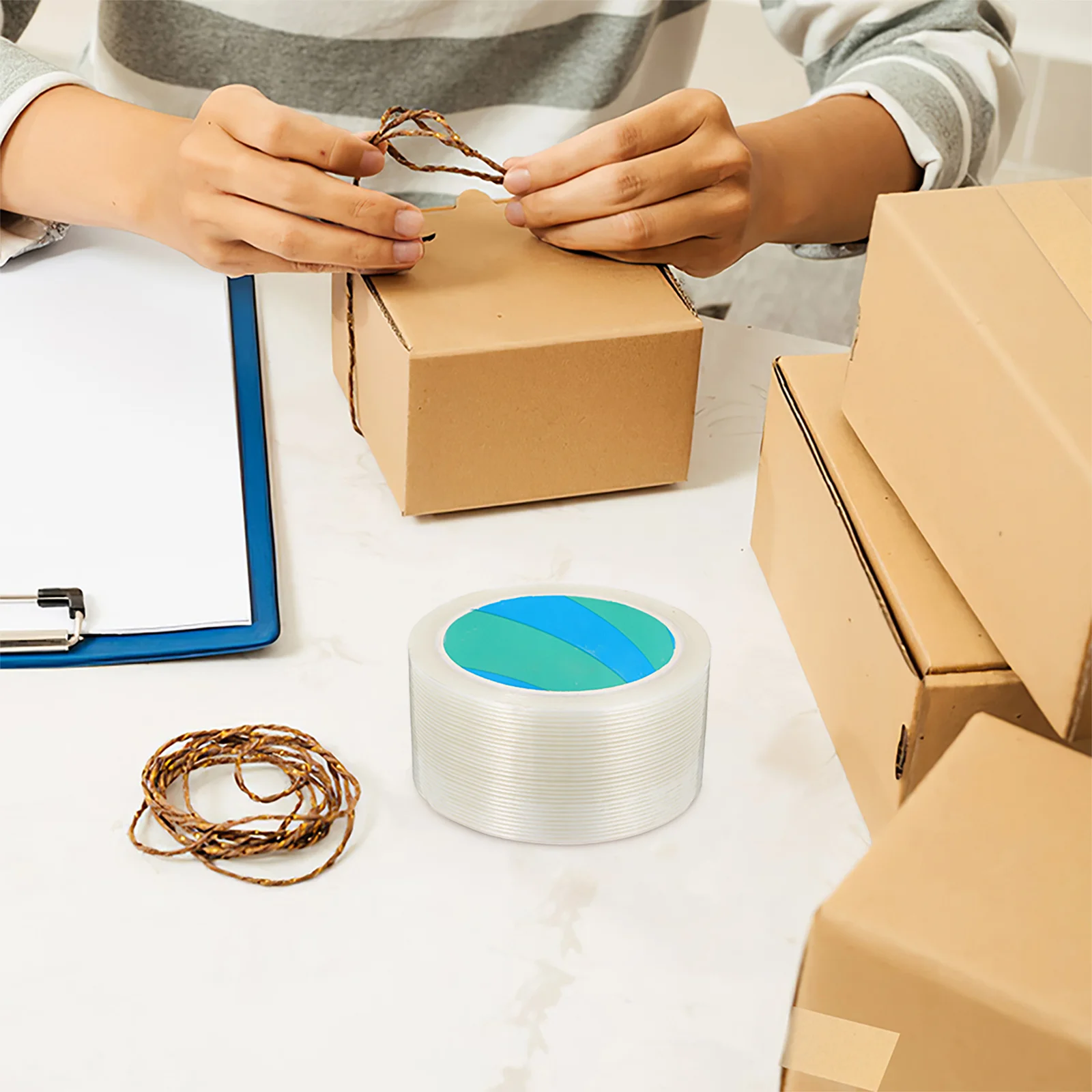 

1 Roll Fiberglass Tape Heavy Duty Filament Strapping Reinforced Packing Adhesive Wear-Resistant Industrial Sealing Repair