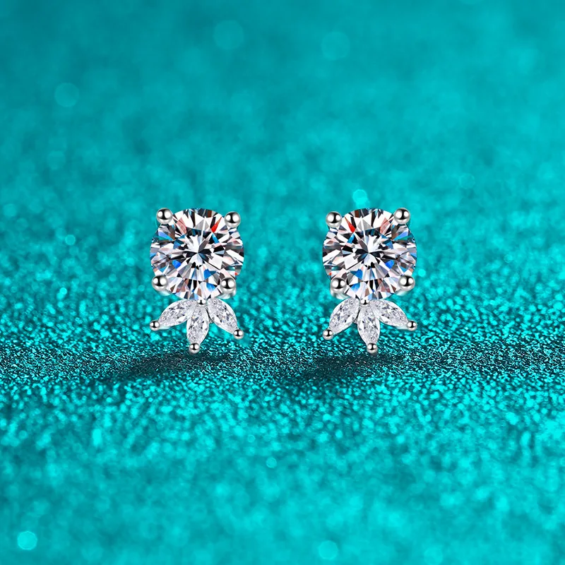

Platinum Four-Prong Marquise-Cut Earrings Exquisite, Minimalist, and Adorable Mossanite Stud Earrings