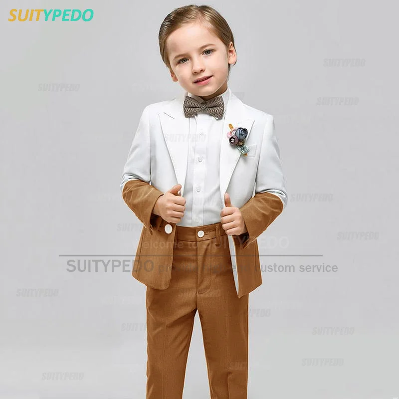 2023 Fashion New Boy\'s Suit Set Jacket Pants Two Pieces Casual Activity Blazer Children Party Clothes Kids Customized Outfit