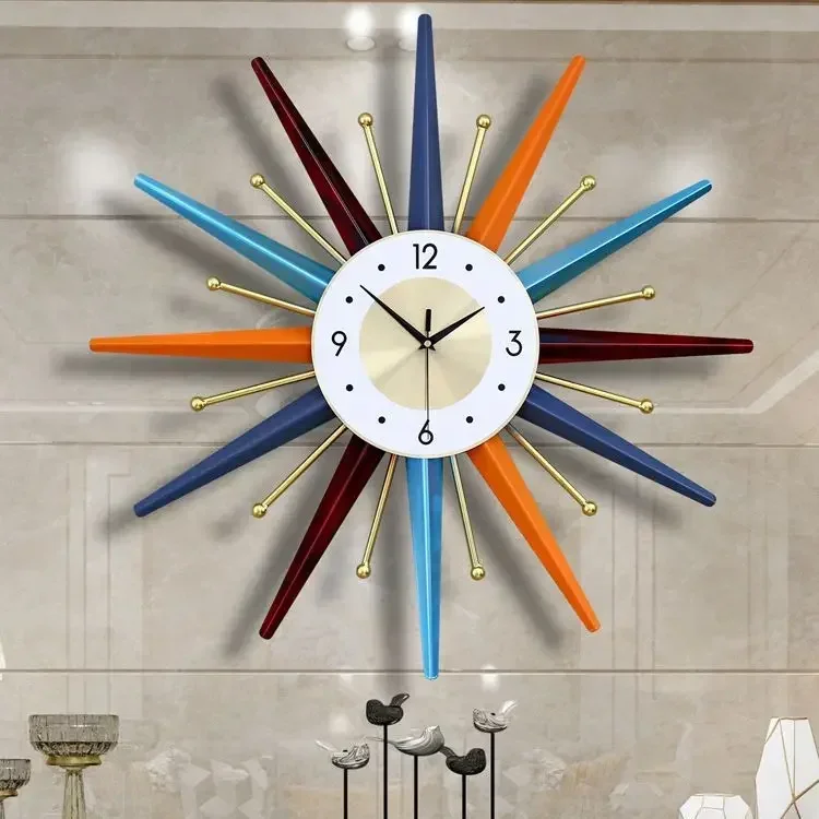 Art Wall Clock Creative Wall Clock Quiet Simple Foreign Trade All Over The Sky Wrought Iron Clocks Home Decor Timepiece