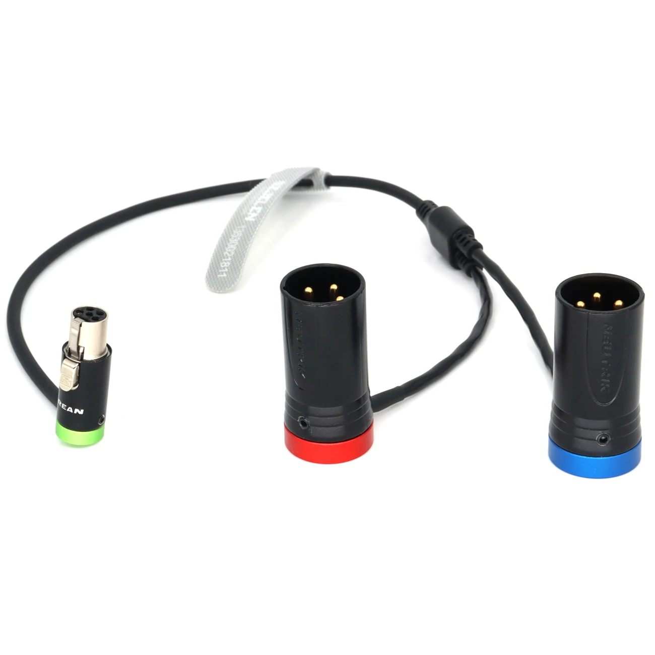 Low-profile ta5f mini XLR 5-pin female to two low-profile XLR NEUTRIK 3-pin XLR male connectors for Zaxcom qrx200 audio cables