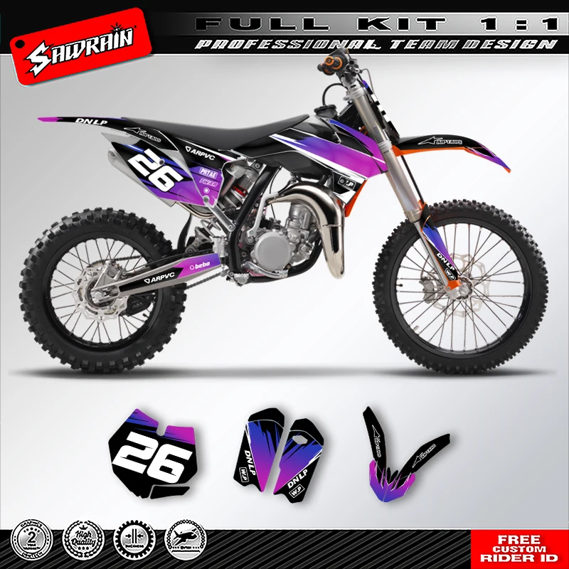 

Sawrain Custom Team Motorcycle Graphics Background Decals Stickers Kit for KTM SX85 2013 2014 2015 2016 2017 014