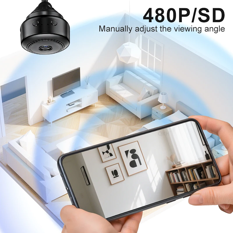 กล้องมินิไร้สายการมองเห็นตอนกลางคืน HD กล้อง IP ไร้สายการตรวจจับการเคลื่อนไหวกล้องรักษาความปลอดภัยไร้สายสำหรับสัตว์เลี้ยงในบ้านสุนัขกล้องวงจรปิดกล้อง