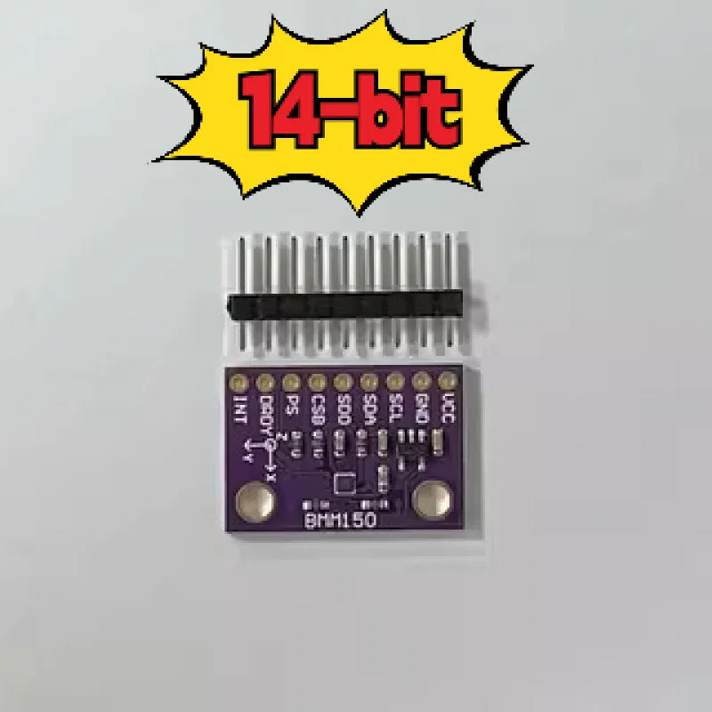 

BMM150 3-Axis Geomagnetic Sensor Module with 14-Bit Resolution, 0.6uT Sensitivity, I2C Interface, Ideal for Electronic Compass