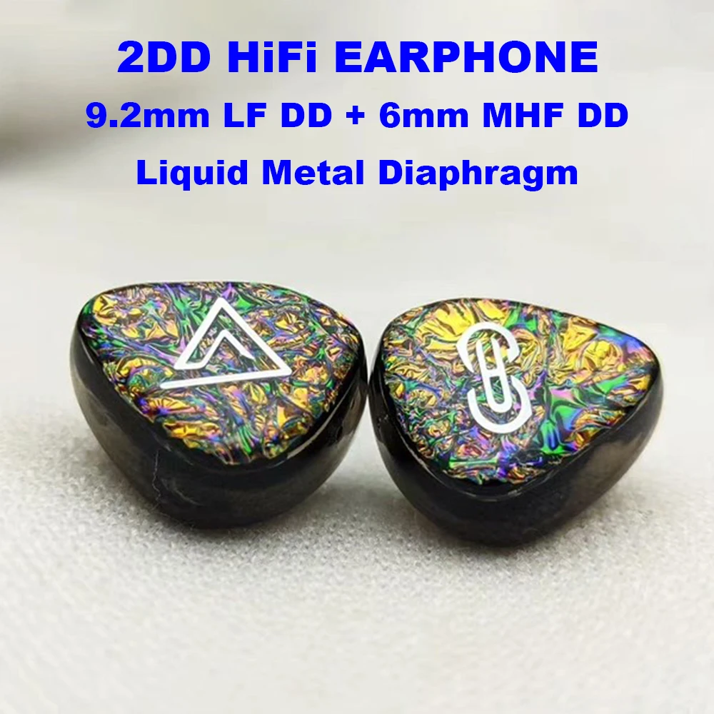 HiFi Headphones 2DD IEM Earphones in-ear Monitor Earbuds for Audiophile Musicians 2pin Detachable Cable Dynamic Headsets Wired