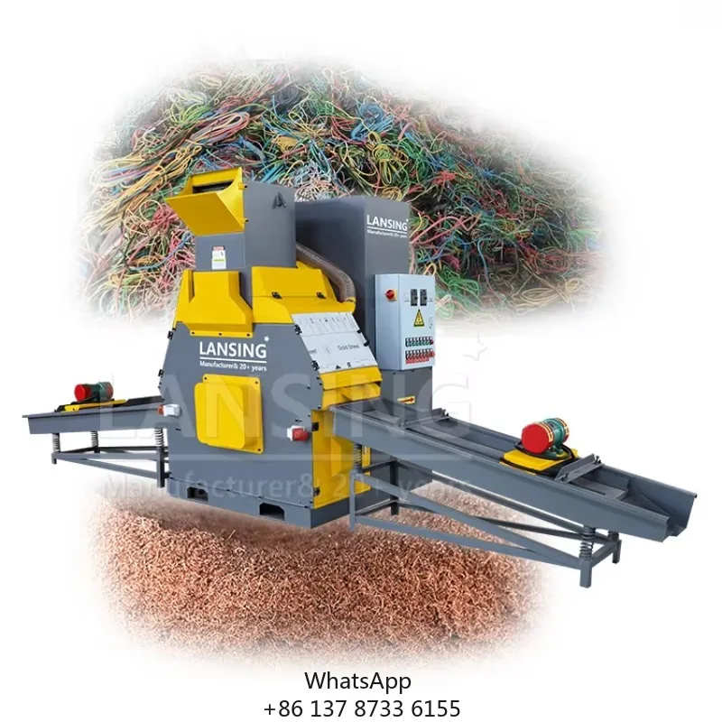 100~250kg/H Scrap Copper Wire Separator Machine Mini Cable Granulator Wasted Wires Scrap Recycling Machine