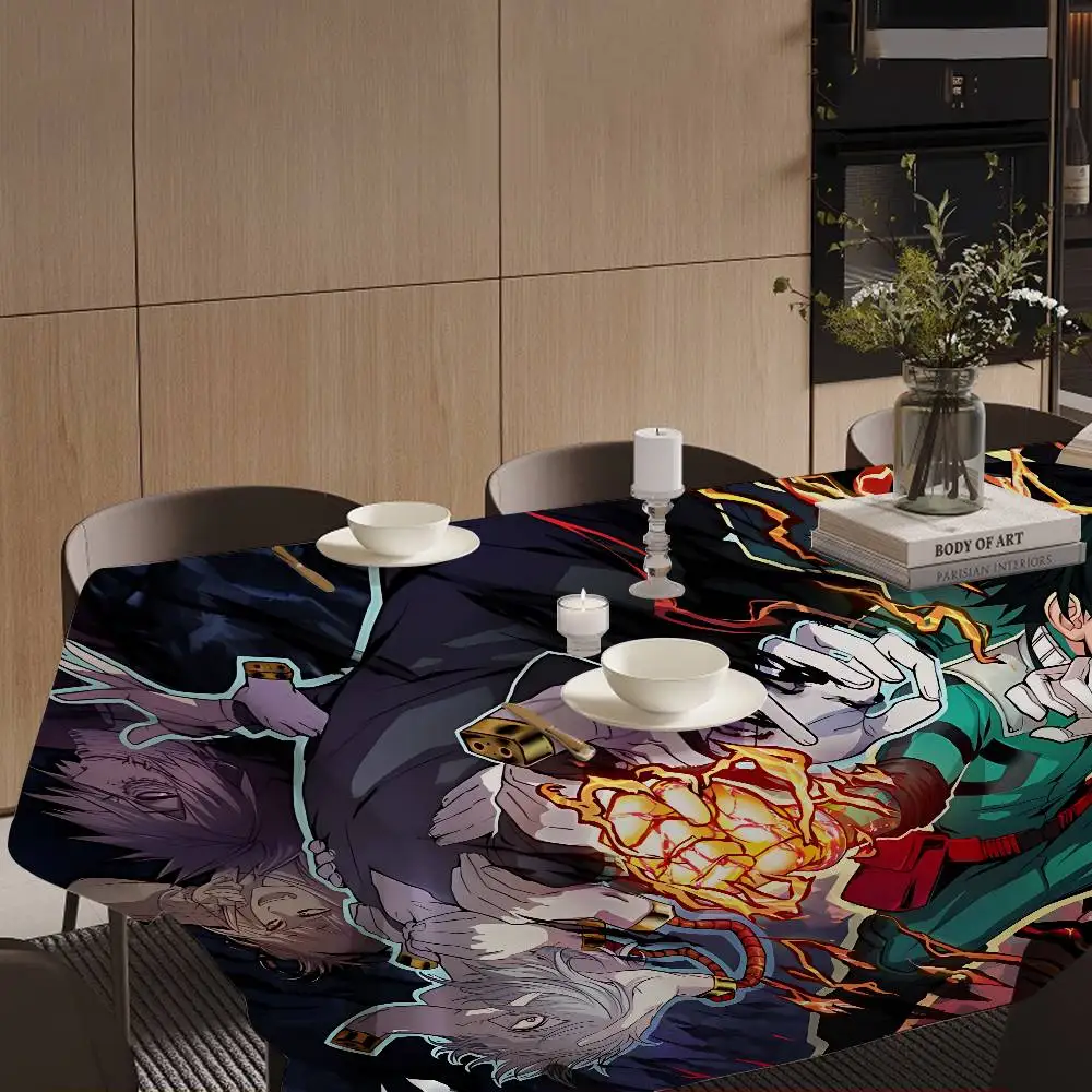 Japanese Anime Cartoon My Hero Home Tablecloths Dining Decoration And Rectangular Table Accessories Waterproof Cloth Anti-stain
