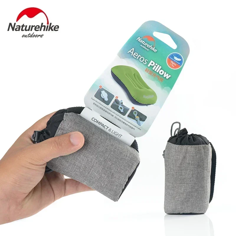 Naturehike-almohada inflable portátil de poliéster de TPU para acampar, Mini almohada de viaje para el cuello, para dormir, descanso y relajante