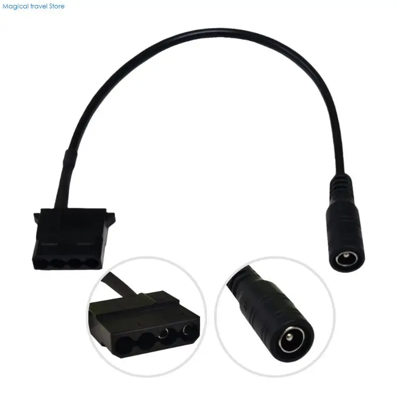 N2UB DC5.5x2.1mm To 3/4 Pin Fan Power Supply Cord 27cm PVC Insulated Cable