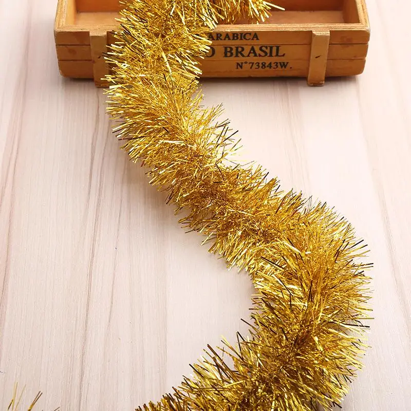 2 متر احباط بهرج الشريط جارلاند التفاف الشريط المطر على شجرة عيد الميلاد الحلي الزخرفية بهرج جارلاند 2024 حفلة السنة الجديدة #4