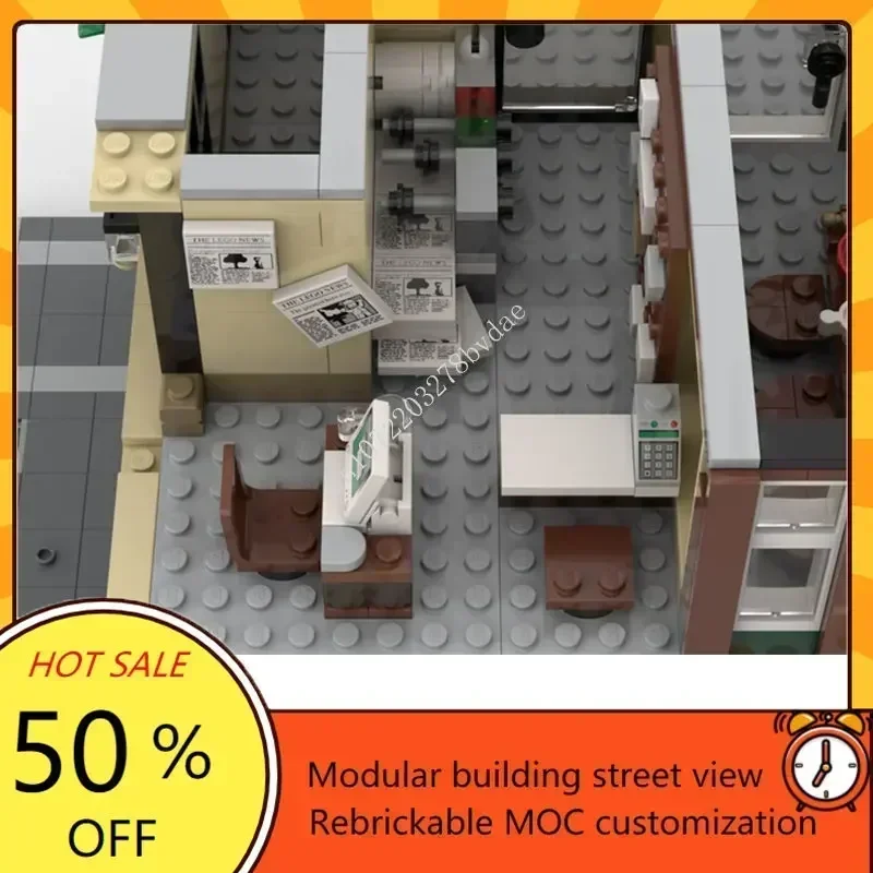 2427 pçs personalizado moc modular cidade canto quadrado vista de rua arquitetura quebra-cabeças personalizados crianças brinquedos aniversário presente natal