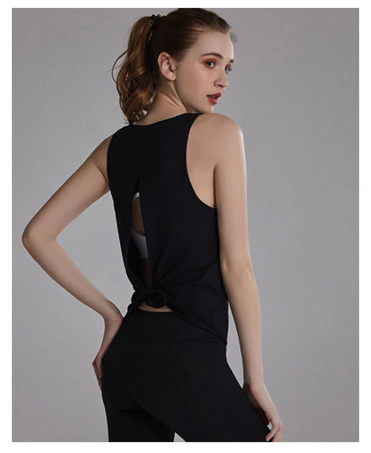 Sportweste für Damen, schnelltrocknender Laufanzug, ärmellose Yoga-Kleidung, schöner Rücken und Oberbekleidung, Bluse, locker und schmal geschnitten. – Detail 7